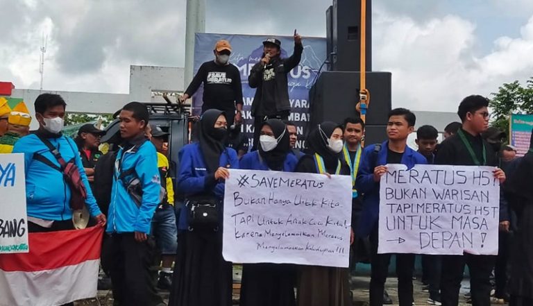 Tolak Tambang Pegunungan Meratus, Massa Lintas Unsur Masyarakat Sipil DPRD HST