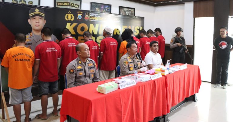 Dalam sebulan, Polres Tapin berhasil mengamankan sebelas tersangka kasus narkoba