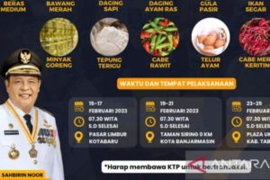 Pemprov Kalsel menjadwalkan operasi pasar murah selama 10 hari di tiga wilayah