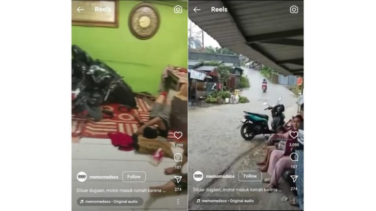 Viral Pengendara Motor Jatuh ke Ruang Tamu Warga Tunawisma